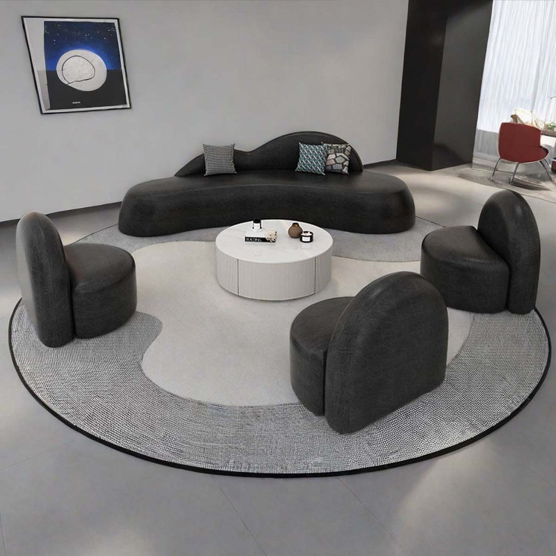 Ensemble de salon en similicuir 5 pièces Mikalynn