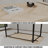 Modern Industrial 59" Rectangular Dining Table With Black Metal Legs And Engineering Wood Top-187625113