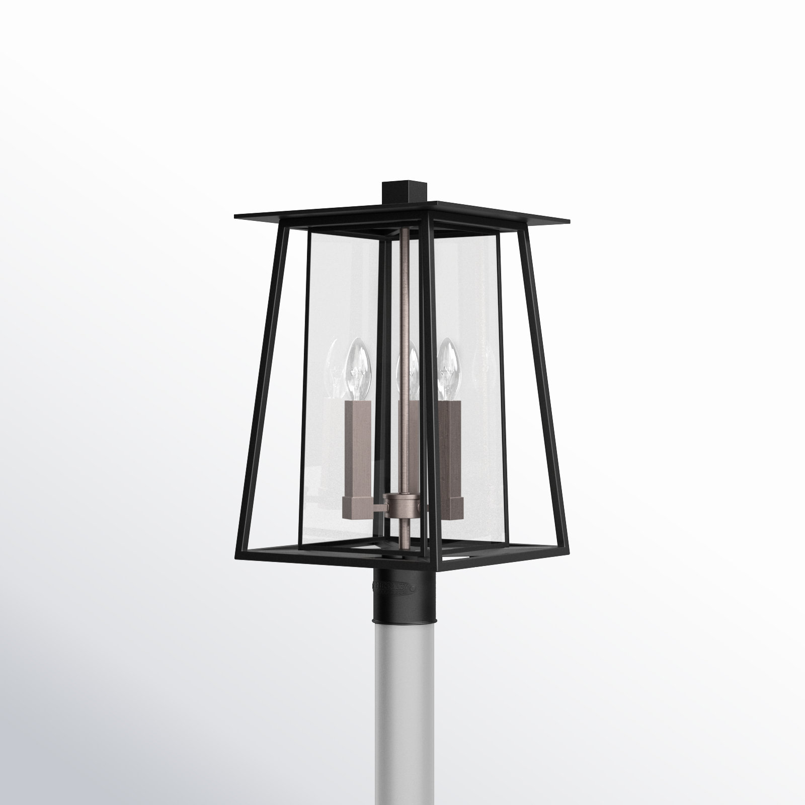 Becket Clear Outdoor Lantern Head, Black