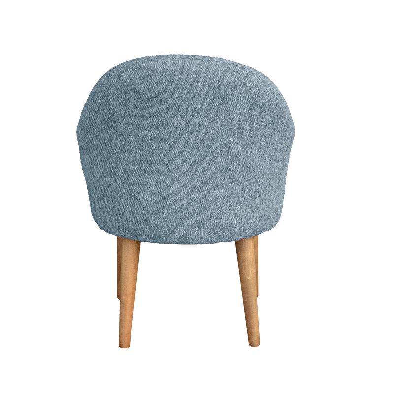 50cm H Polyester Blend Upholstered Slat Back Armchair, Blue