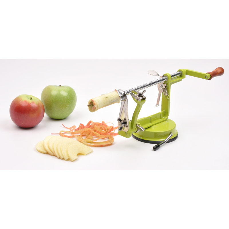 Green Stainless Steel Apple Peeler Corer Slicer with Suction Base