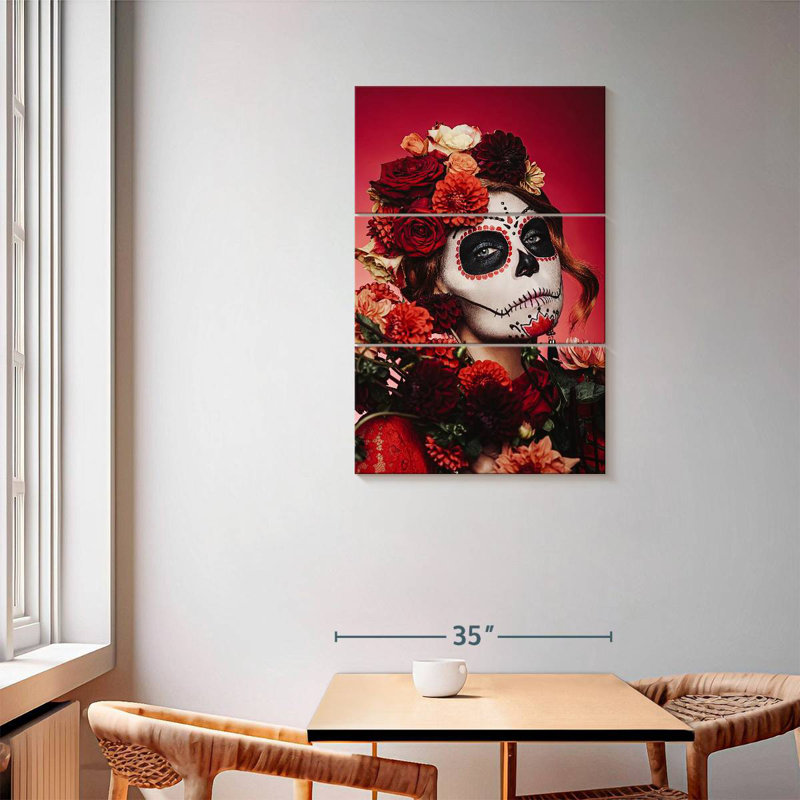 Femme Sugar Skull, H 57 po x l 36 po