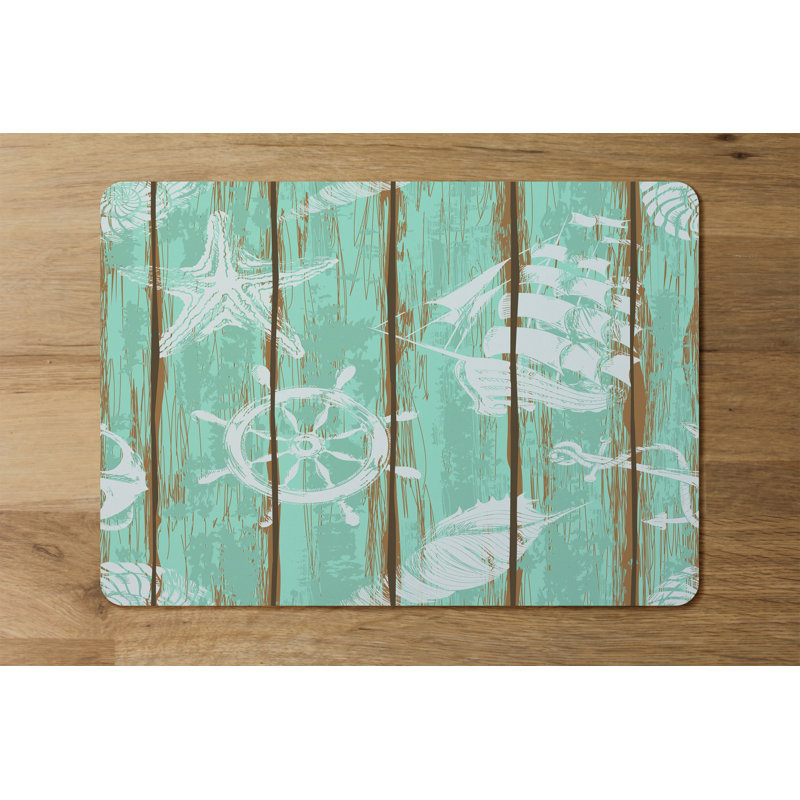 Samson Polyester, Wood Rectangle Placemat