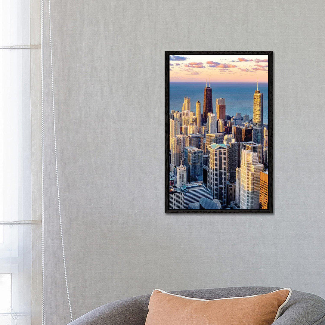 Downtown Chicago Skyline von Susanne Kremer - Galerie-verpackte Leinwand Giclée auf Leinwand