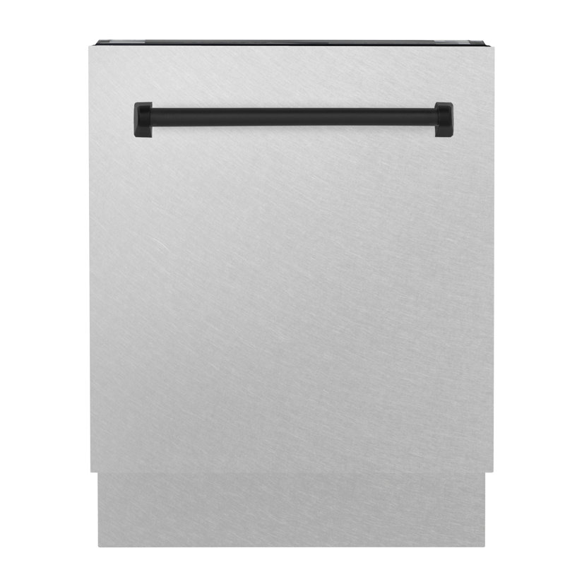 ZLINE Autograph Edition 24" Control Tall Tub Dishwasher in Fingerprint Resistant Stainless Steel, 51dBa, Matte Black 