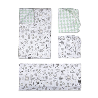 Ensemble de literie pour lit de bébé 4pc-éléphant elle Celise