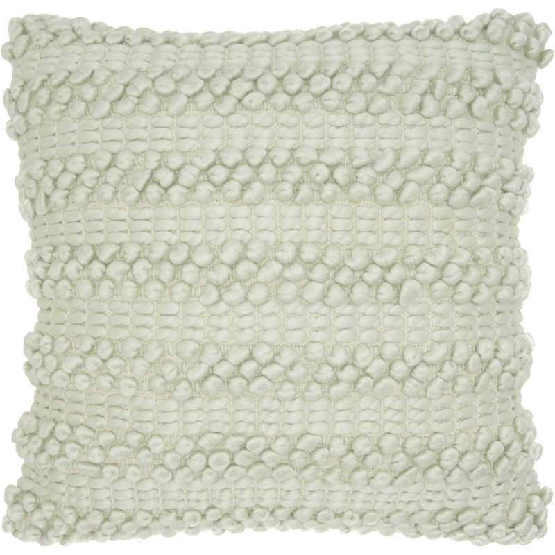 Striped Throw Pillow With Texture, 20"H x 20"W, Spa, Square