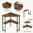 Jaycub Corner Desk Computer Desk with Storage Shelves Triangle Writing End Table for Small Space Bedroom