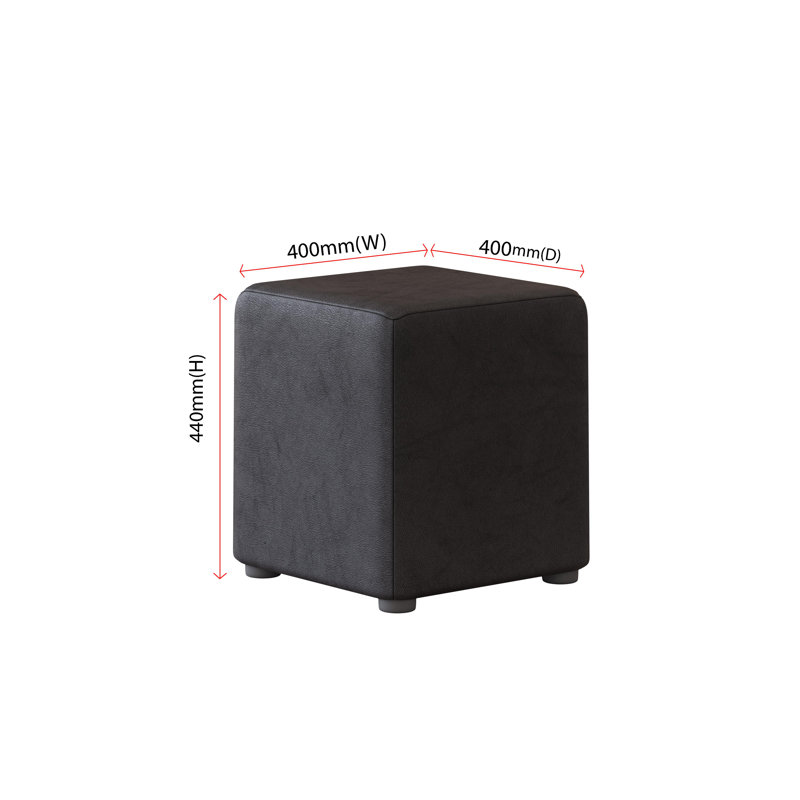 Manufactured Wood Accent Stool, Black, Style Leather