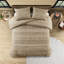 Édredon surdimensionné en chenille simple / simple TG / brun clair, 2 taies décoratives avec fermeture à boutons, design, trop rembourré pour un confort maximal, preuve, lavable à la machine-124576973