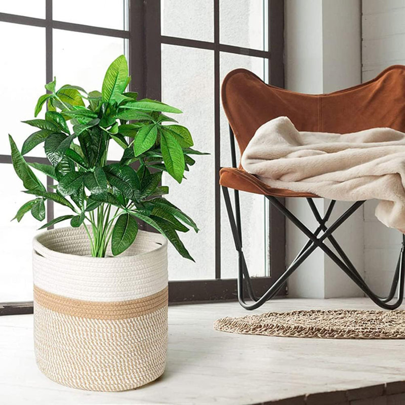 Ensemble de paniers Brenin, Blanc / chameau mélangé