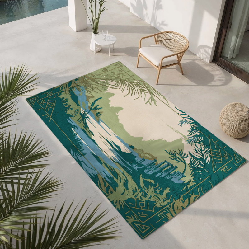 Tapis intérieur et extérieur Hero's Legacy, Rectangulaire 8 pi x 10 pi