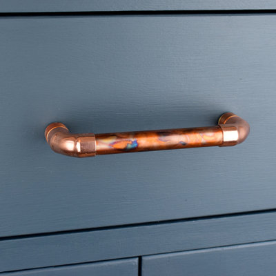 Copper Pull Handle - Marbled / High Polish Mix