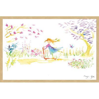 Girl on Scooter Framed Print