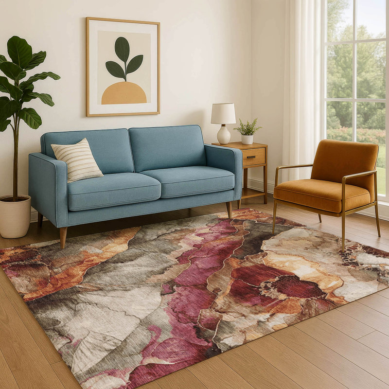 Premium Machine Washable Chelston AMF1864 Floral Rug, Rectangle 3' x 5'