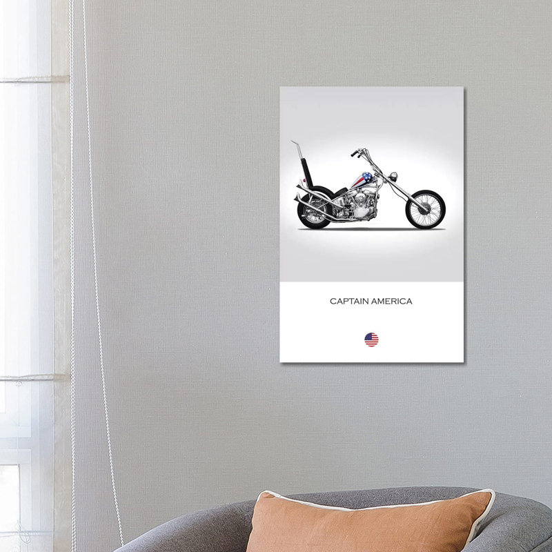 Harley-Davidson Captain America Easy Rider Tribute Motorcycle by Mark Rogan - Wrapped Canvas Print