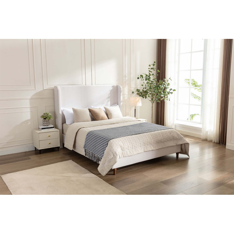 Grande tête de lit tapissier Harper avec tête de lit haute de 54 pouces, simplicité élégante, aucun sommier requis, assemblage facile, toile texturée