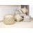 Grandcanyon Cotton Shaggy Pouf, Ivory/Gold-36209226