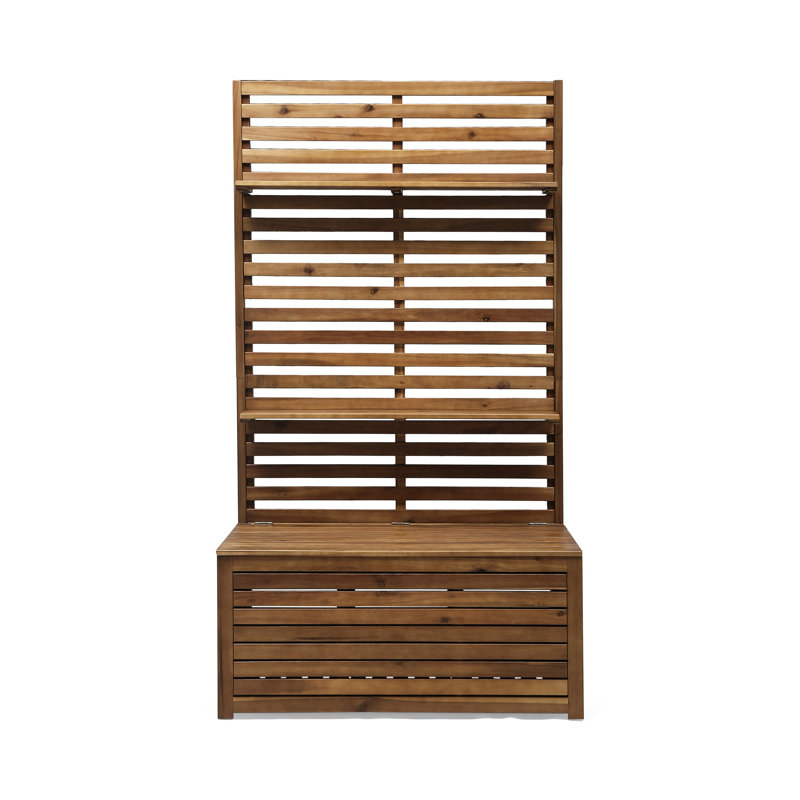 Wood Bench With Storage Rack - Elevate Entryway Color 37.33" W X 66.03" H 17.51" D Style High Wide Deep