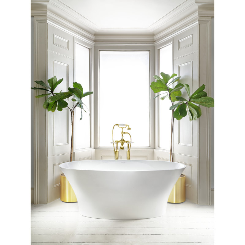 Ionian 67" x 32" Freestanding Soaking Bathtub With Void, Gloss White