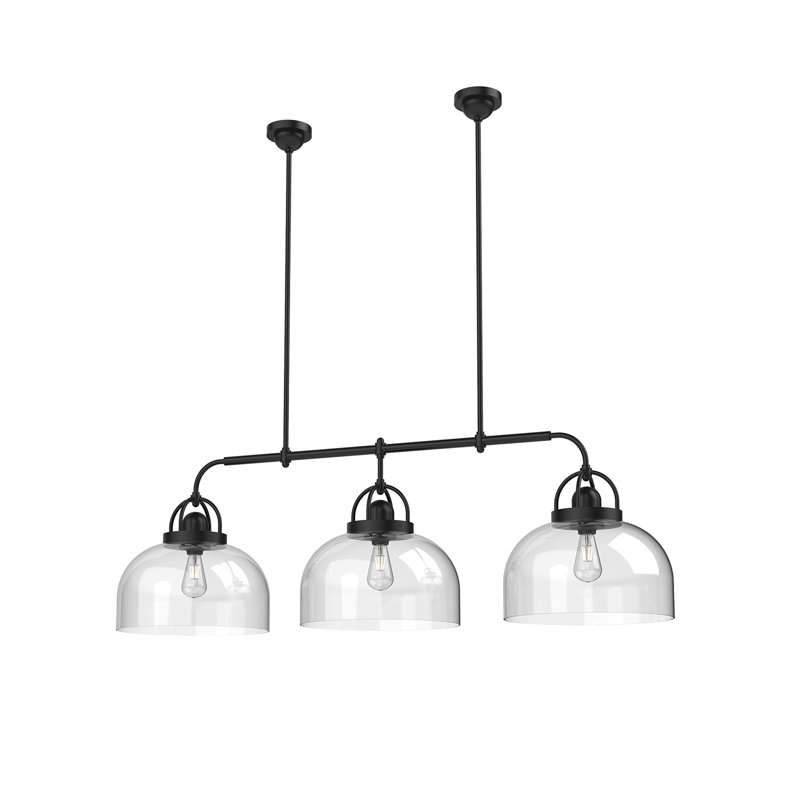 Lancaster 3 - Light Kitchen Island Pendant, Matte Black