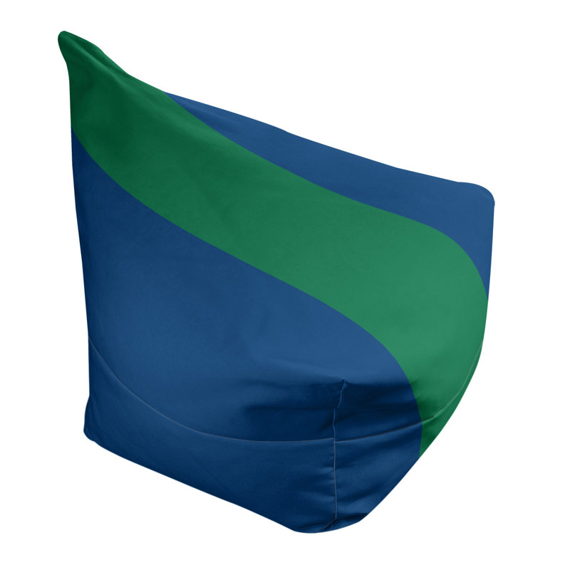 Bean Bag Cover, 42" H x 38" W x 2" D, Dark Blue/Green