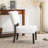 Blended Leather Tufted Accent Chair with Oversized Seating, Ivory-1736688401