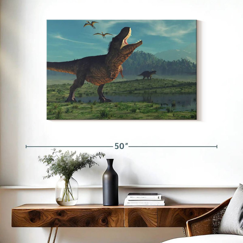 Dinosaures de l'ère jurassique Brampt, H 26 po x l 39 po