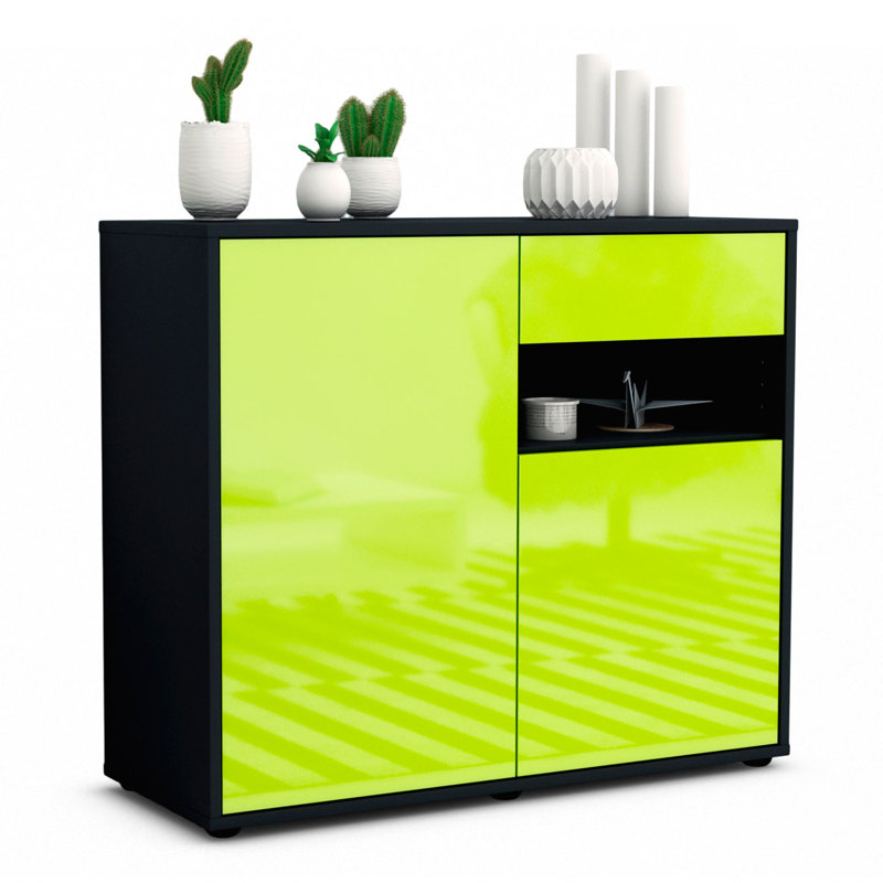 Rayburn 92cm Sideboard, Anthracite/High-gloss green
