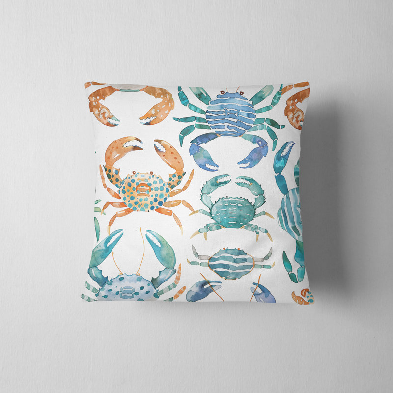 Housse de coussin Crab Seafoam Soiree, H 22 po x l 22 po