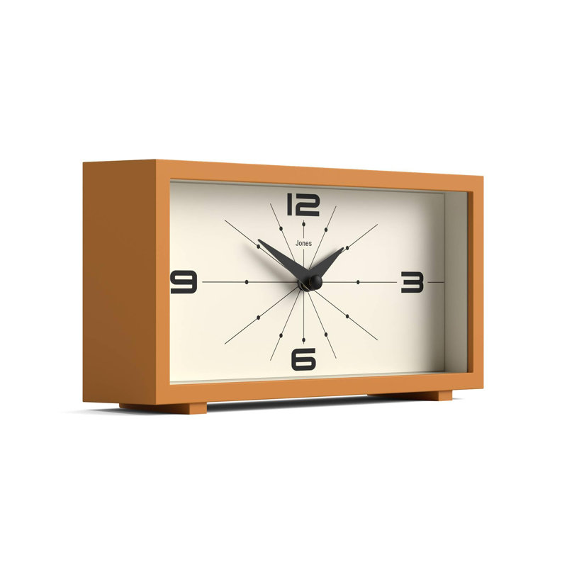 Analogue Plastic / Acrylic Quartz Movement / Crystal Tabletop Clock, Mustard Yellow
