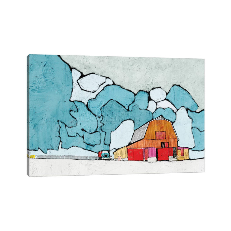 Barn Under Blue Skies 1 Piece Wrapped Canvas Wall Art, 20.32cm H x 30.48cm W