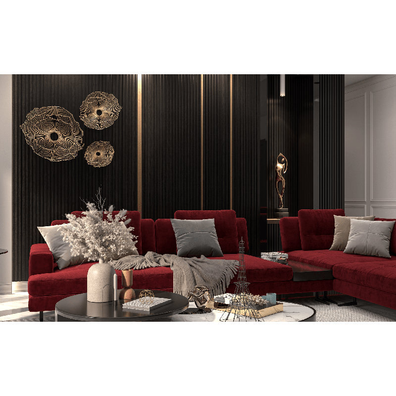 6.4" x 94.5" Wall Paneling, Black
