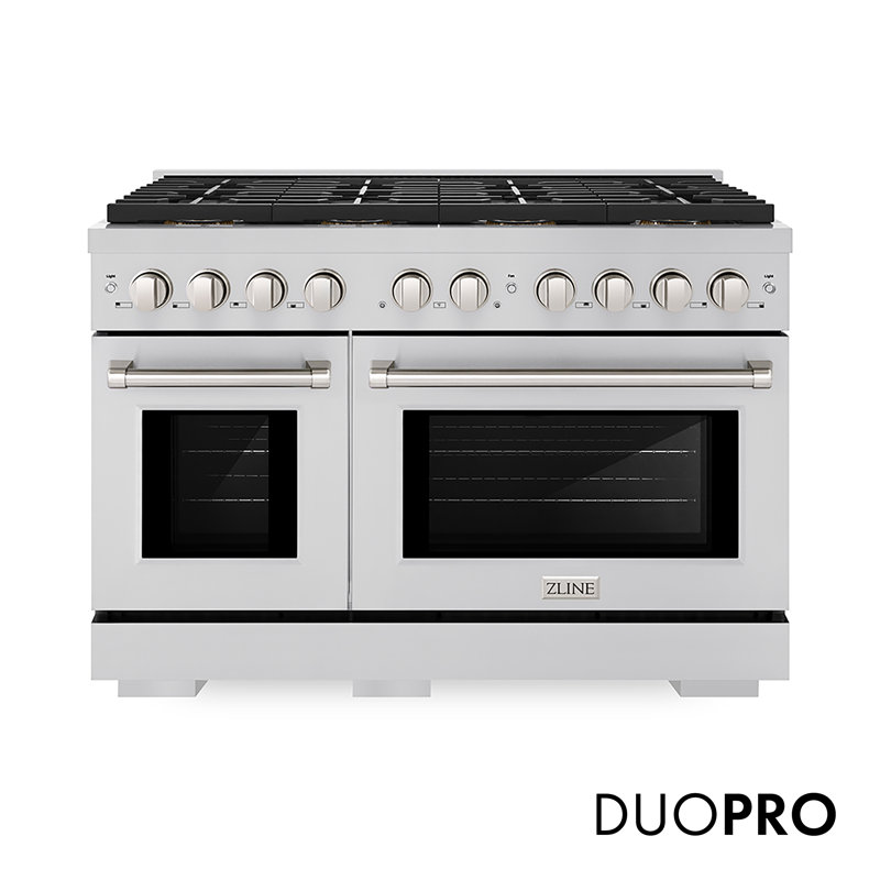 ZLINE 48 in. Paramount Dual Fuel Range with 8 Burner DuoPro Cooktop & Dual Ovens in Stainless Steel, Stainless Steel