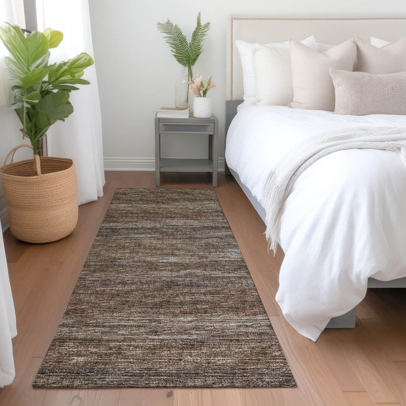 Premium Machine Washable Mayfield Brown Rug, Runner 2'3" x 7'6"
