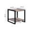 Table d'appoint rustique avec rangement gris pour salon, décoration rectangulaire marron