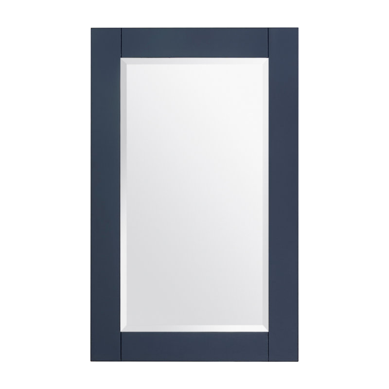 Bernharda 22 in. W x 32 in. H Modern & Contemporary Rectangular Framed Surface-Mount Bathroom Vanity Mirror in Marine Blue