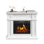 40.9" Freestanding Electric Fireplace with Mantel and Remote (White)
