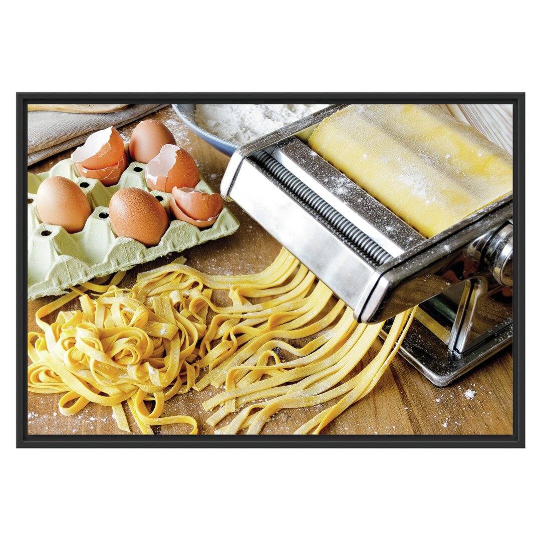 Gerahmtes Wandbild Nudelmaschine Pasta Italia