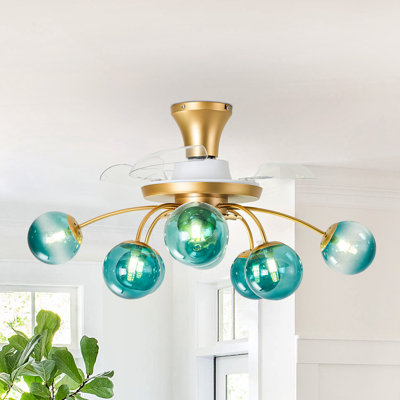 Ventilateur de plafond 8 lumières avec télécommande