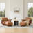Modern Swivel Accent Chair with Ottoman-Genuine Leather-122566635