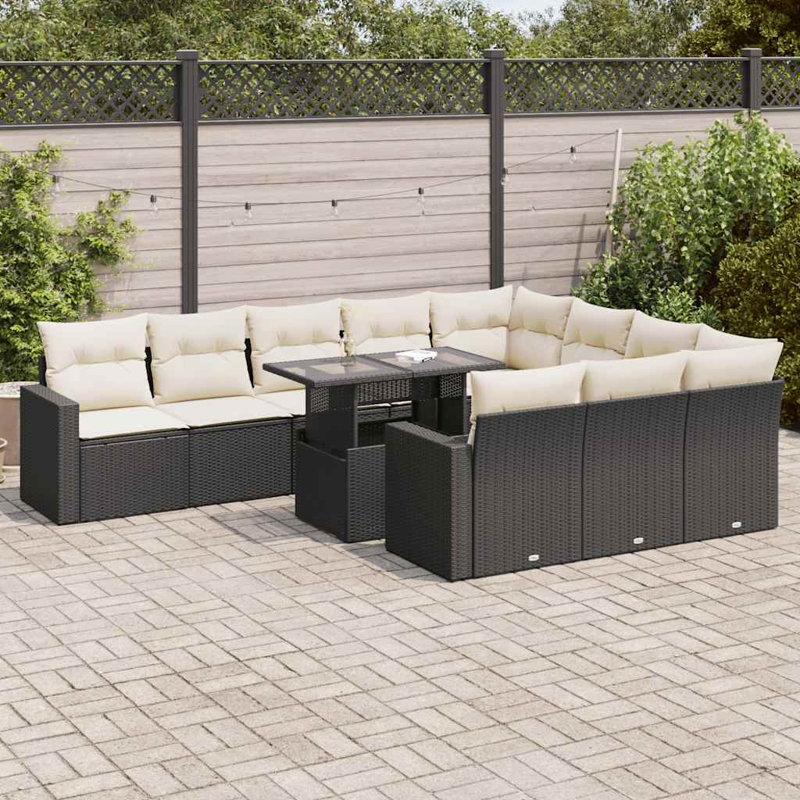 Vidaxl Garden Sofa Set Black