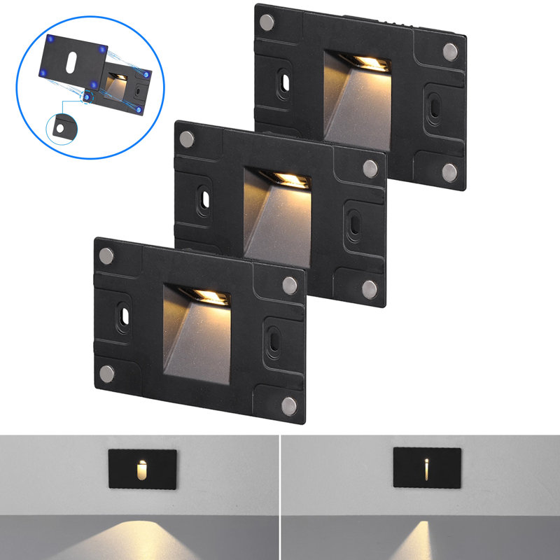 Éclairage pour marches 5CCT 120V à DEL, éclairage d'escalier antireflet, façade magnétique