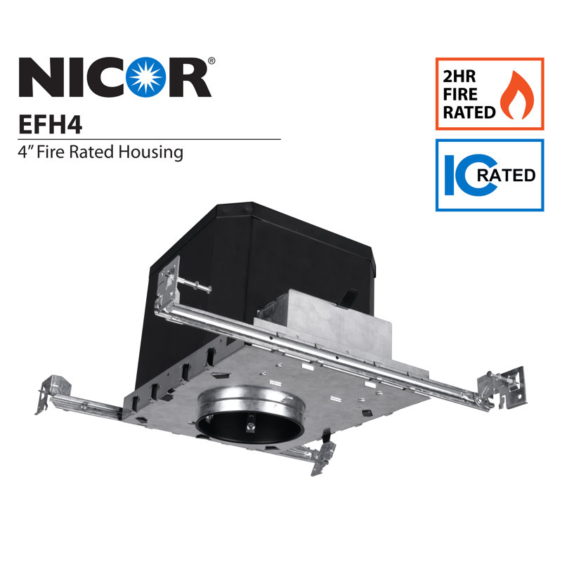 4'' IC Rated Fire-Rated Recessed Lighting Housing for New Construction