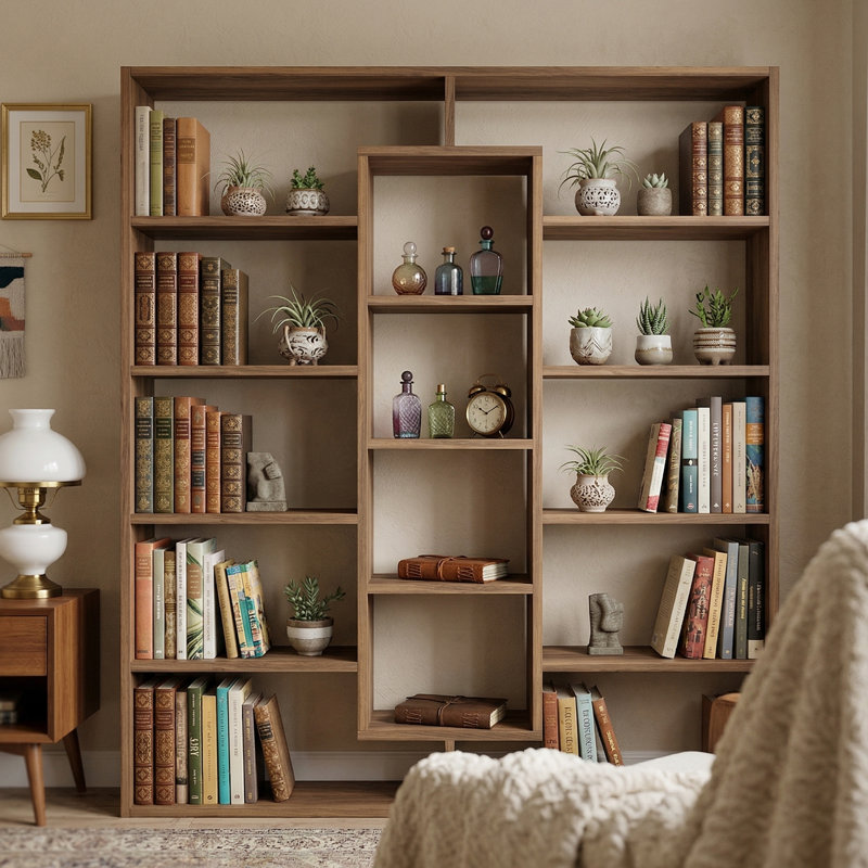 Aurelius Geometric Tiered Display Bookcase