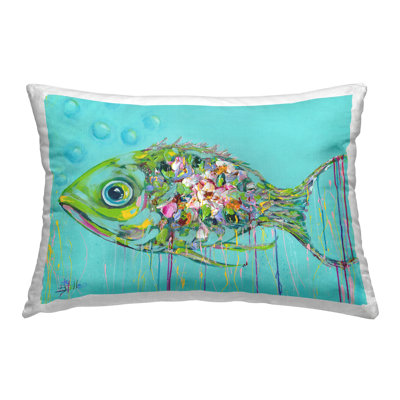 Coussin décoratif Stupell Industries Painterly Drip Fish Design par Estelle Grengs