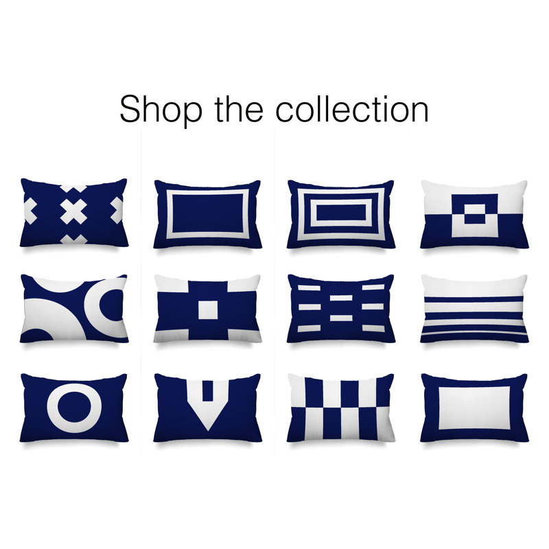 Coussin lombaire intérieur / extérieur Luella, Bleu marine