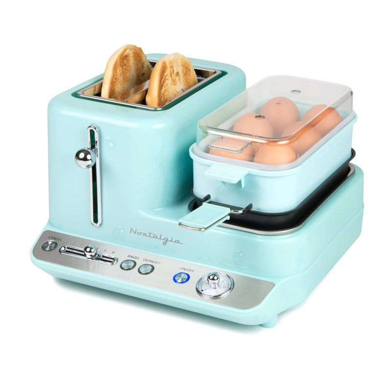 Station de petit-déjeuner Nostalgia Retro 3-en-1, turquoise