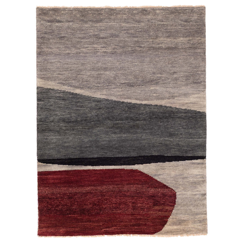 Tapis gris Peshawar Ziegler 5 pi 1 po x 6 pi 8 po