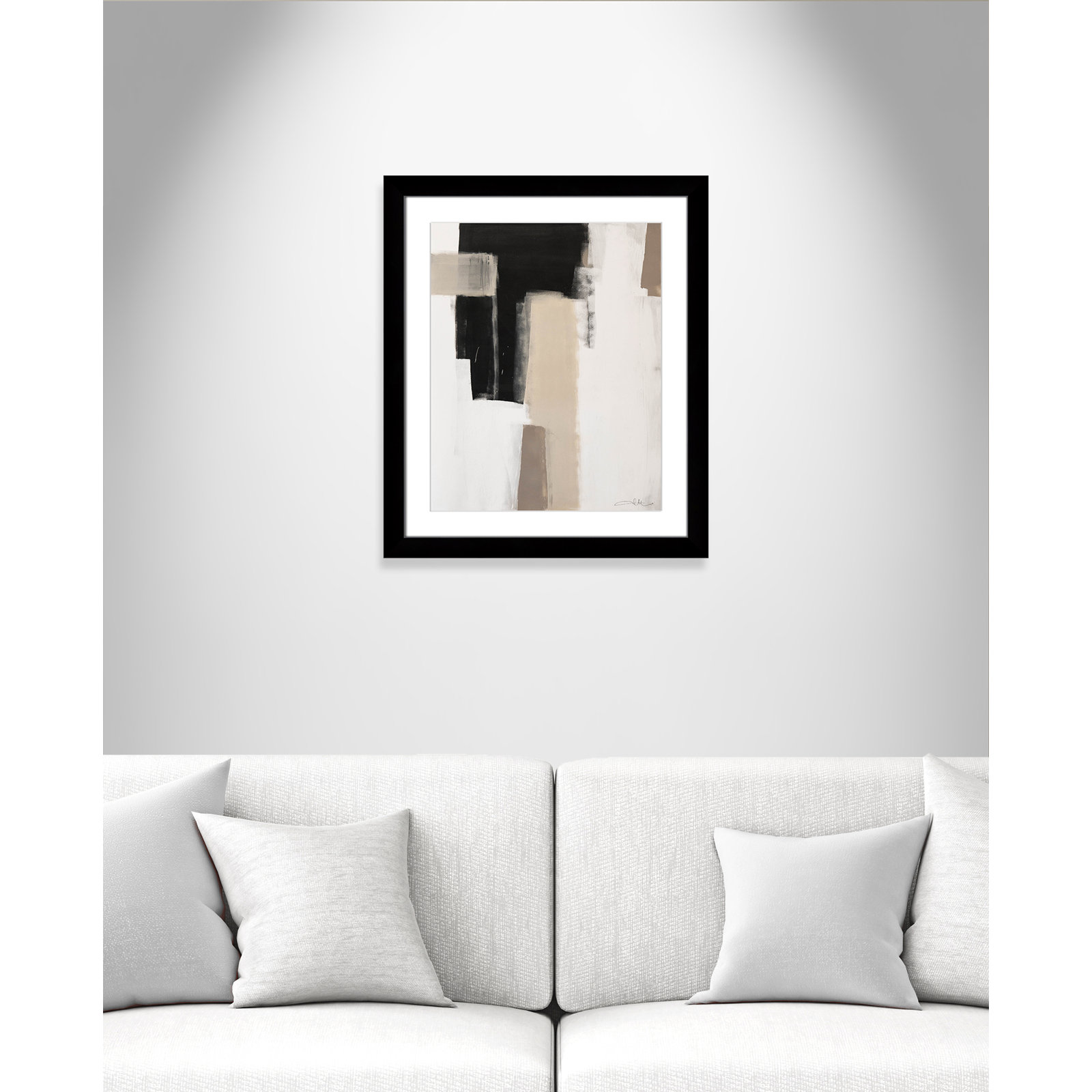 Calvin "Earth Scapes I" Print, 27" H x 23" W x 1.25" D, Black Cube Frame Matted